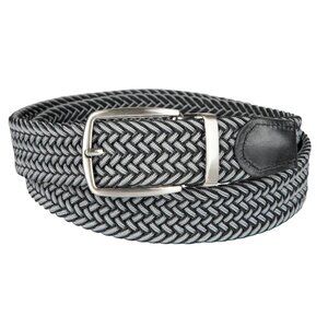 Tommy Bahama Mens Reversible Stretch Belt Braided Design Black/Silver S/M a0630